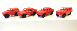 Spielautos mit Schwungradantrieb 1987 , rot