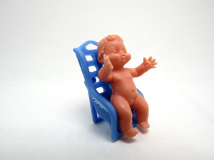 Babys mit Zubehör 1978/79 Baby mit Kindersitz  blau