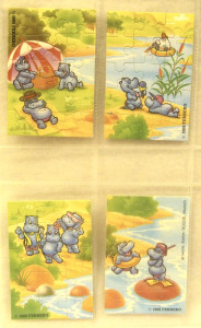 Happy Hippos  Puzzle Komplettsatz 1988 + Beipackzettel