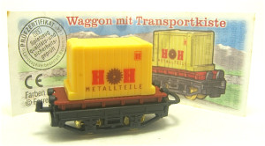 Eisenbahn , Waggon mit Transportkiste 2 + Beipackzettel