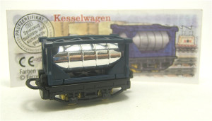 Eisenbahn , Kesselwagen blau + Beipackzettel