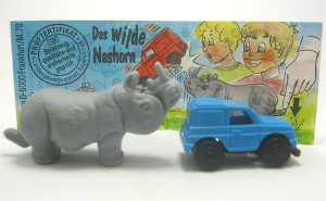 Das wilde Nashorn 1993 , Geländewagen blau + Beipackzettel