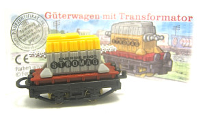 Eisenbahn , Güterwagen mit Transformator 1 + Beipackzettel