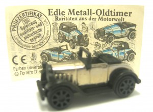 Edle Metall-Oldtimer 1995 , Plymouth 1928 schwarz + Beipackzettel
