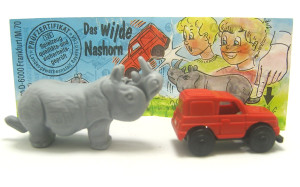 Das wilde Nashorn 1993 , Geländewagen rot + Beipackzettel