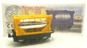 Eisenbahn , Kesselwagen gelb + Beipackzettel