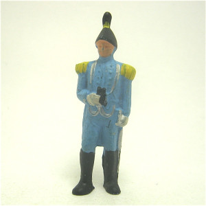 Soldat mit Fernglas und Federbusch hellblau