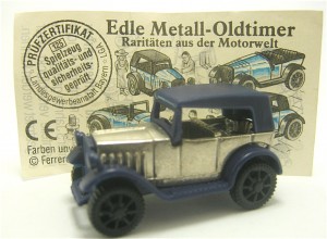 Edle Metall-Oldtimer 1995 , Studebaker 1927 blau + Beipackzettel