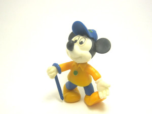 Micky Maus mit Stock  gelb/blau