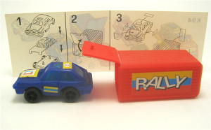 Rennstall EU 1993/94 , Rennwagen mit Garage + Beipackzettel