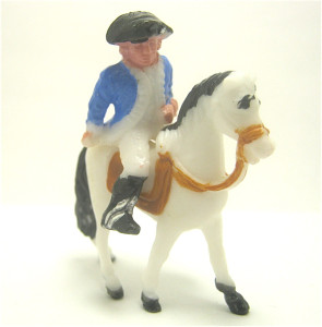 Alte Miniaturfiguren , Pferd mit Reiter