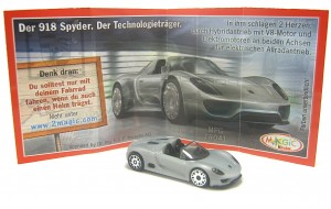 Porsche 2012 , 918 Spyder TR041 + Beipackzettel