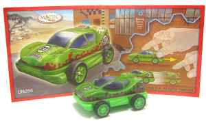 Kinder Race 1 und 2 , 2010 , Rennwagen grün UN056 + Beipackzettel