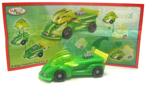 Kinder Race 1 und 2 , 2010 , Racer grün 1 UN062 + Beipackzettel