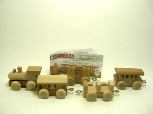 Holz , Eisenbahn 4 , Komplettsatz + Beipackzettel