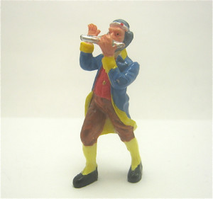 Alte Miniaturfiguren , Mann mit Flöte