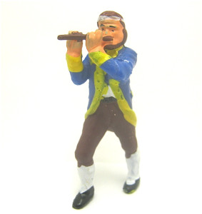 Alte Miniaturfiguren , Mann mit Flöte