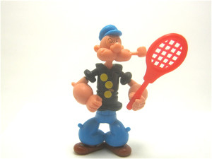 Popeye und seine Freunde mit Tennisschläger