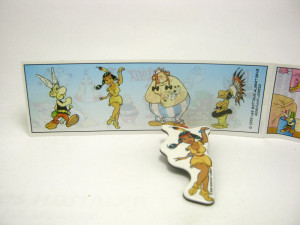 Asterix in Amerika Frankreich 1997 , Magnetpin Indianermädchen + Beipackzettel