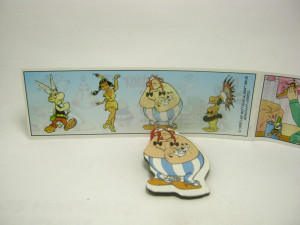 Asterix in Amerika Frankreich 1997 , Magnetpin Obelix + Beipackzettel