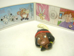 Asterix in Amerika Frankreich 1997 , Knopflochanstecker Indianermädchen + Beipackzettel