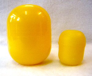 Ü - Ei - Mini Maxi Kapseln Hüllen 8 x 6 cm in gelb