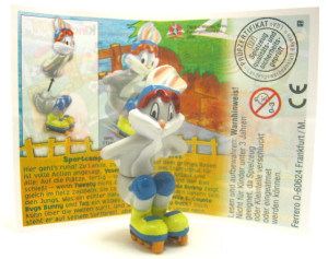 Bugs Bunny Rollschuhe Augen mit Rand + Beipackzettel TT392 Looney Tunes