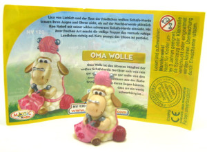 Oma Wolle dunkel + Beipackzettel NV120 Gute Schafe wilde Schafe
