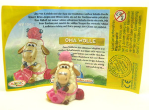 Oma Wolle hell + Beipackzettel NV120 Gute Schafe wilde Schafe