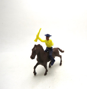 Cowboy auf Pferd 1978  gelb/blau