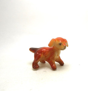 Alte Miniaturen Hunde Cockerspaniel orange
