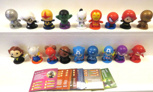 Komplettsatz Marvel Super Helden Figuren Stiftaufsätze / 18 Figuren + 18 Karten