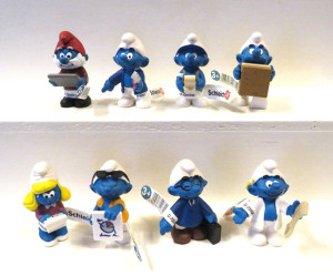 Schleich Schlumpf 2015 Satz 8 Figuren Büro