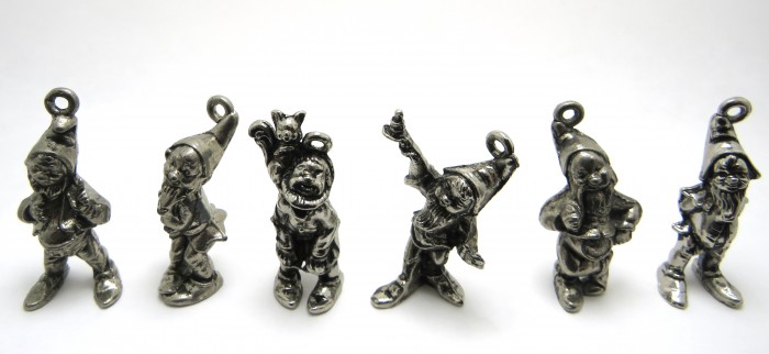 Metall-Zwerge, Komplettsatz 6 Figuren
