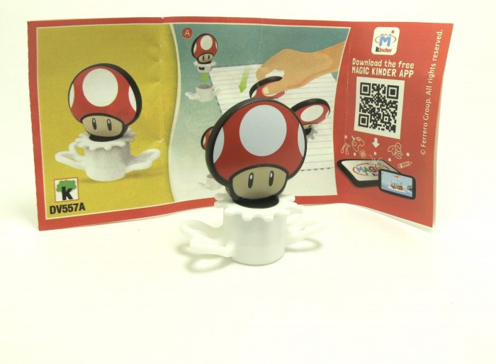 Super Mario Kinder Joy 2020 DV557A Toad Stempel + Beipackzettel