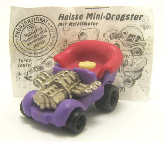 Heisse Mini-Dragster mit Metallmotor 1992 , Feuerstuhl + Beipackzettel