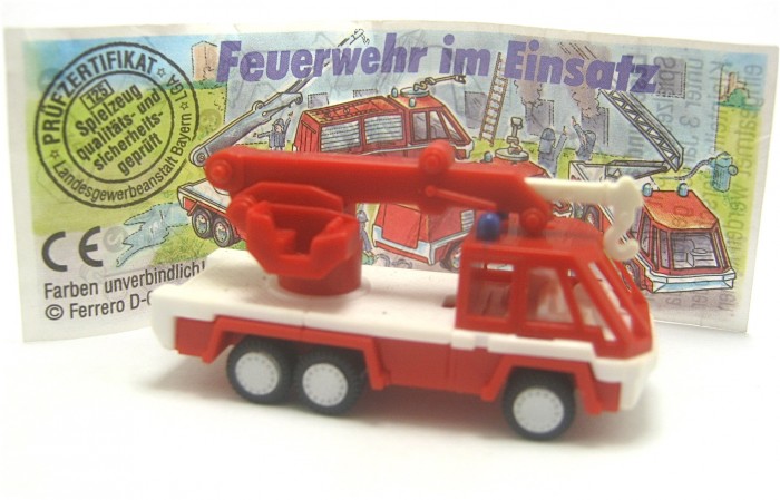 Feuerwehr im Einsatz 1995 , Kranwagen + Beipackzettel