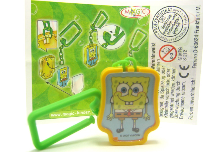 SpongeBob Anhänger + Beipackzettel S-212 SpongeBob Schwammkopf