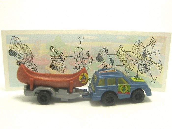 Fahrzeuge  mit Hänger EU 1995 , Landrover mit Kanu + Beipackzettel