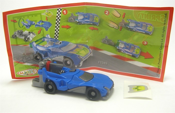 Sprinty - Schnellstarter 2013, Rennwagen blau FT049 + Beipackzettel