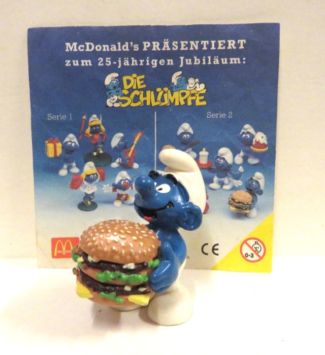 Mc Donald's 1996 Schlumpf mit Hamburger