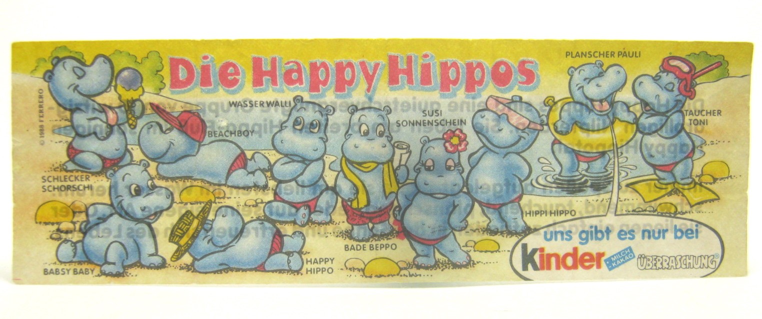 Die Happy Hippo Campany Beipackzettel Ferrero Sammlung Ü-Ei 